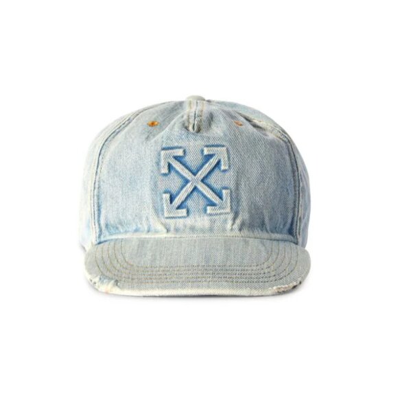 NWT360 Off-White Distressed Denim Arrows Colored Baseball Cap in Grey - Picture 3 of 16